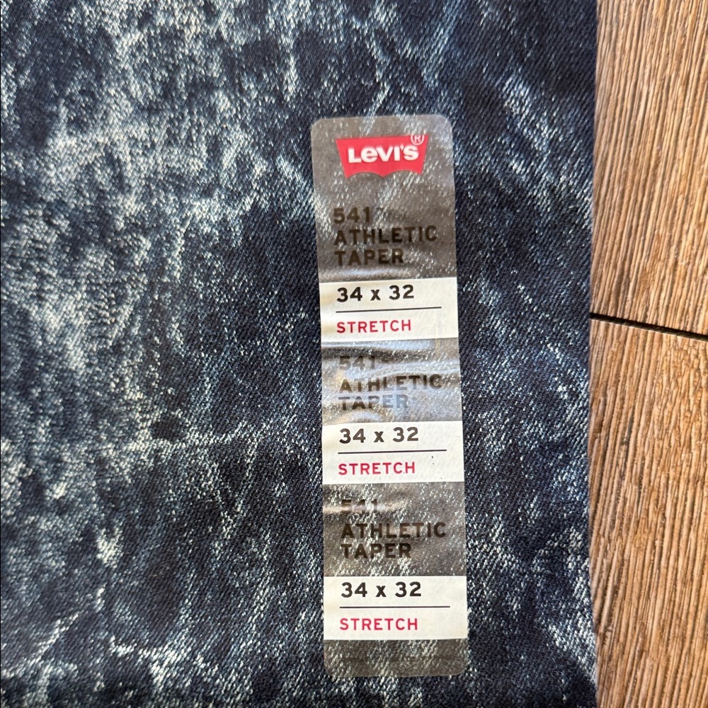 Levi's 541 Men's Acid Washed Navy Blue Straight Jeans - Picture 3 of 9